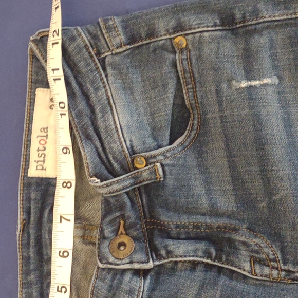 Pistola distressed jeans w/ ankle zips 26 - Picture 3 of 7